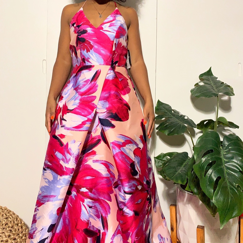 PROM, BALL, or GALA multi color floral dress!